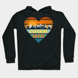 CHARM CITY LOVE MADE WITH HEART SHAPE DESIGN Hoodie